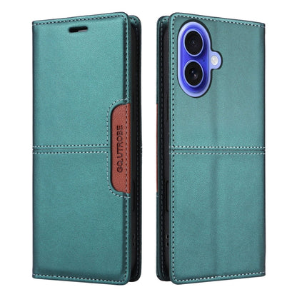For iPhone 16 GQUTROBE G01 RFID Anti-theft Leather Phone Case(Green)