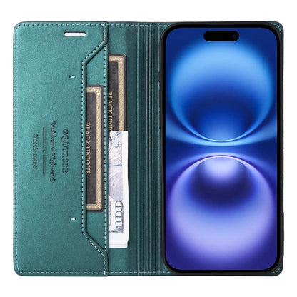 For iPhone 16 GQUTROBE G01 RFID Anti-theft Leather Phone Case(Green)
