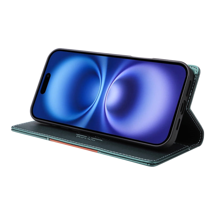 For iPhone 16 Plus GQUTROBE G01 RFID Anti-theft Leather Phone Case(Green)