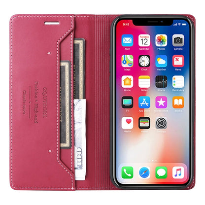 For iPhone XS / X GQUTROBE G01 RFID Anti-theft Leather Phone Case(Red)