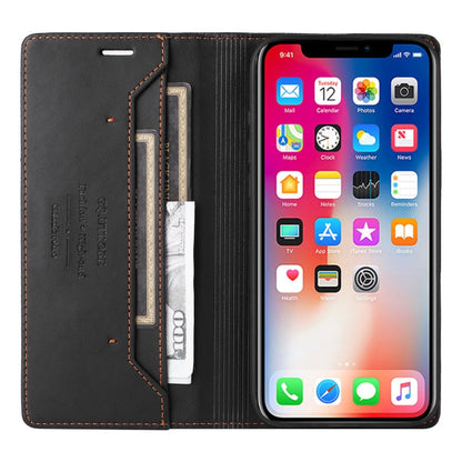 For iPhone XS / X GQUTROBE G01 RFID Anti-theft Leather Phone Case(Black)