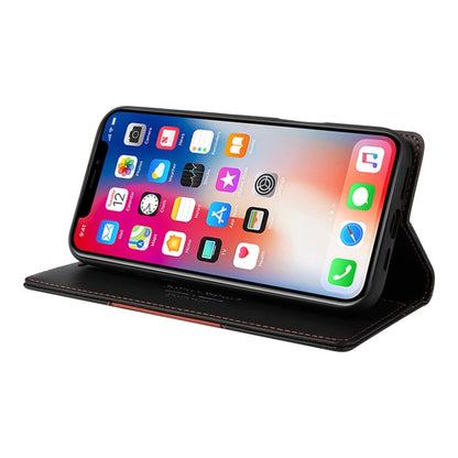 For iPhone XS / X GQUTROBE G01 RFID Anti-theft Leather Phone Case(Black)