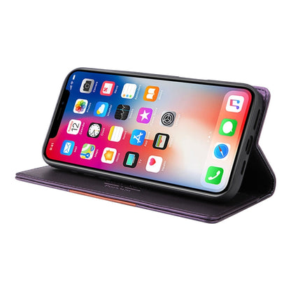 For iPhone XS / X GQUTROBE G01 RFID Anti-theft Leather Phone Case(Purple)