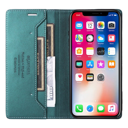 For iPhone XS / X GQUTROBE G01 RFID Anti-theft Leather Phone Case(Green)