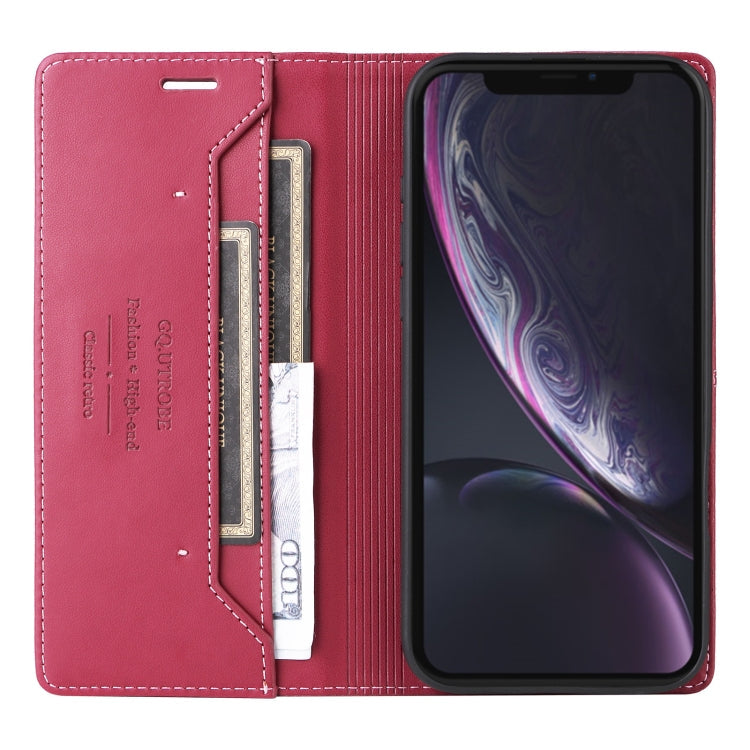 For iPhone XR GQUTROBE G01 RFID Anti-theft Leather Phone Case(Red)
