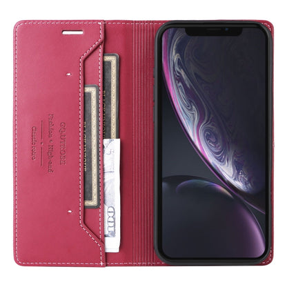 For iPhone XR GQUTROBE G01 RFID Anti-theft Leather Phone Case(Red)