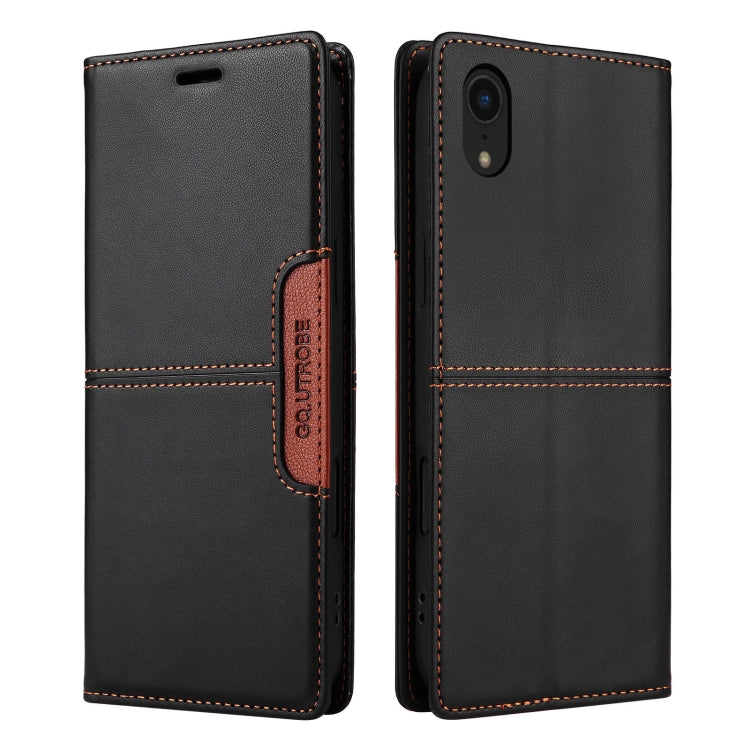 For iPhone XR GQUTROBE G01 RFID Anti-theft Leather Phone Case(Black)