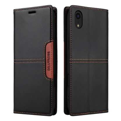 For iPhone XR GQUTROBE G01 RFID Anti-theft Leather Phone Case(Black)