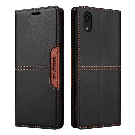 For iPhone XR GQUTROBE G01 RFID Anti-theft Leather Phone Case(Black)