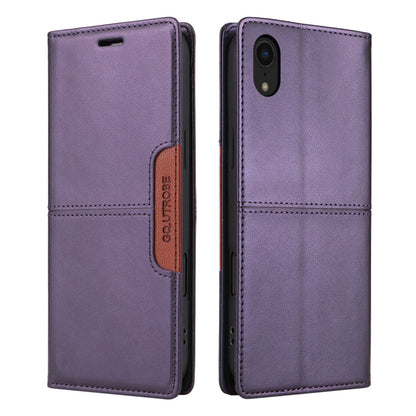 For iPhone XR GQUTROBE G01 RFID Anti-theft Leather Phone Case(Purple)