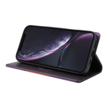 For iPhone XR GQUTROBE G01 RFID Anti-theft Leather Phone Case(Purple)
