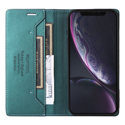 For iPhone XR GQUTROBE G01 RFID Anti-theft Leather Phone Case(Green)