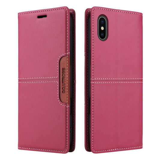 For iPhone XS Max GQUTROBE G01 RFID Anti-theft Leather Phone Case(Red)