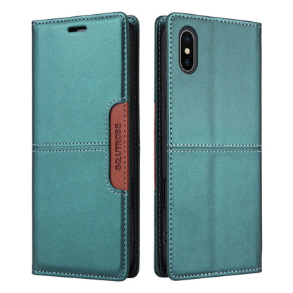 For iPhone XS Max GQUTROBE G01 RFID Anti-theft Leather Phone Case(Green)
