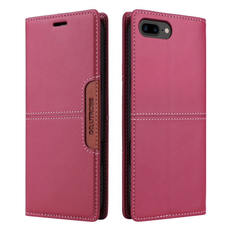 For iPhone 8 Plus / 7 Plus GQUTROBE G01 RFID Anti-theft Leather Phone Case(Red)