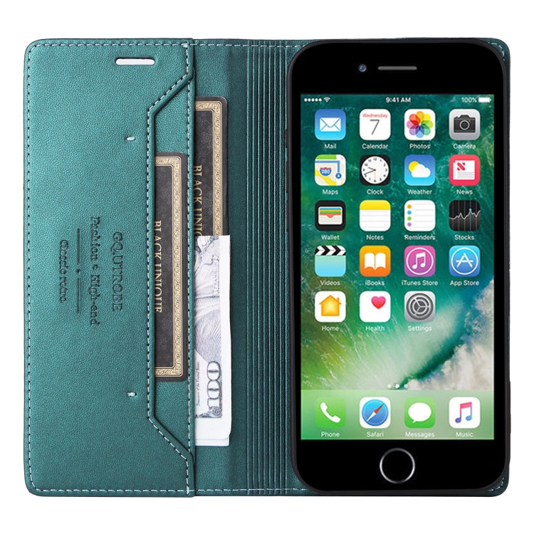 For iPhone 8 Plus / 7 Plus GQUTROBE G01 RFID Anti-theft Leather Phone Case(Green)