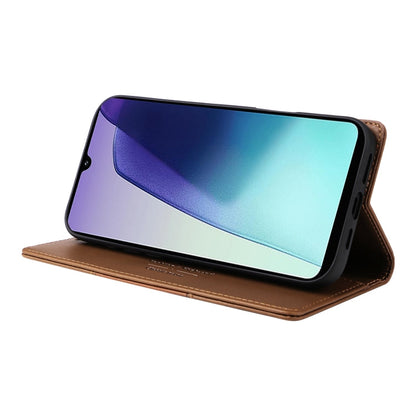 For Redmi 14C GQUTROBE G01 RFID Anti-theft Leather Phone Case(Brown)