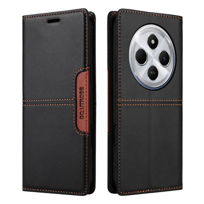 For Redmi 14C GQUTROBE G01 RFID Anti-theft Leather Phone Case(Black)