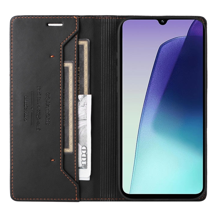 For Redmi 14C GQUTROBE G01 RFID Anti-theft Leather Phone Case(Black)