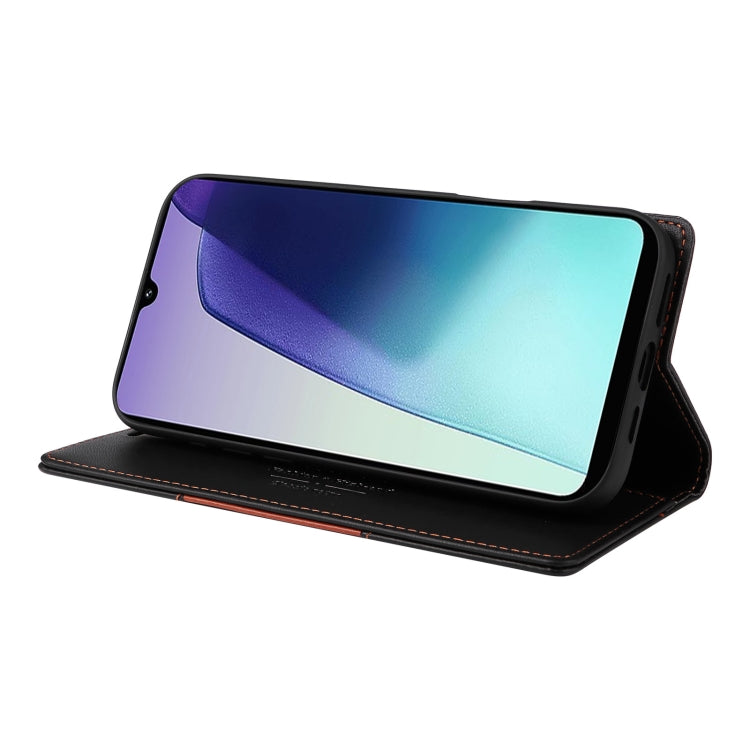 For Redmi 14C GQUTROBE G01 RFID Anti-theft Leather Phone Case(Black)