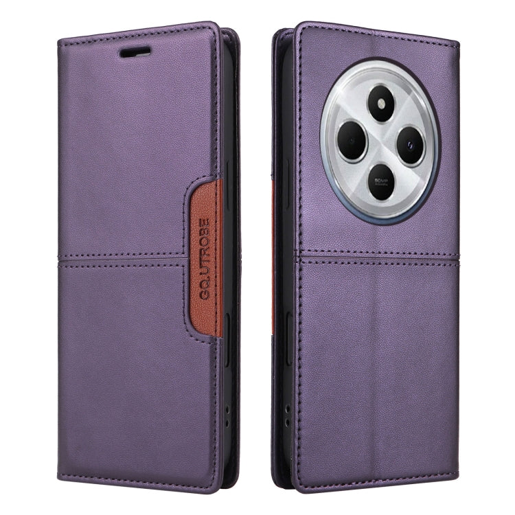 For Redmi 14C GQUTROBE G01 RFID Anti-theft Leather Phone Case(Purple)