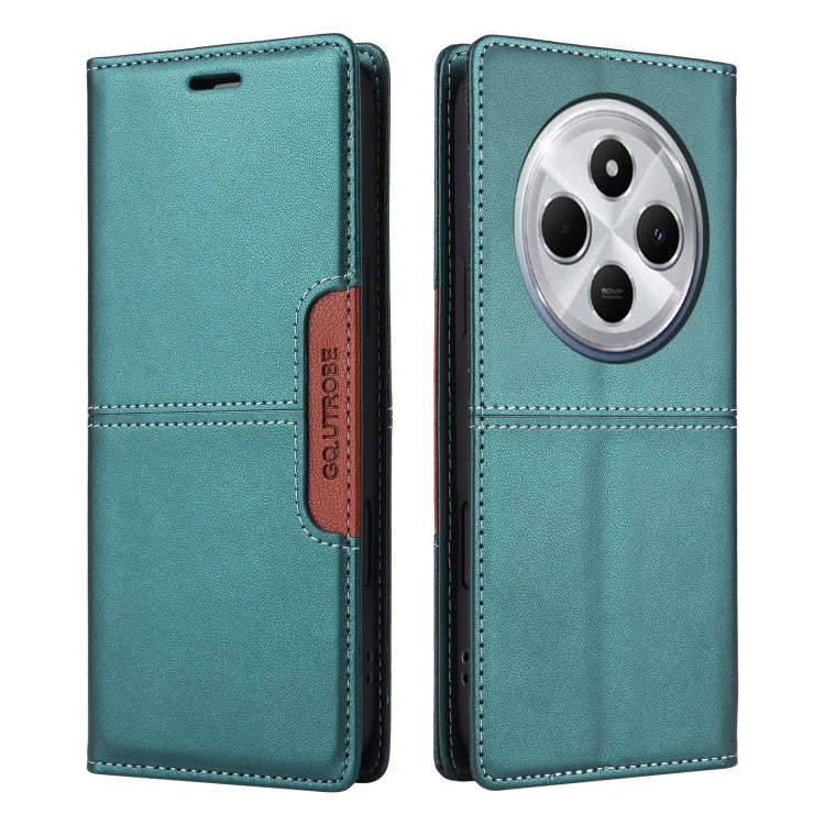 For Redmi 14C GQUTROBE G01 RFID Anti-theft Leather Phone Case(Green)