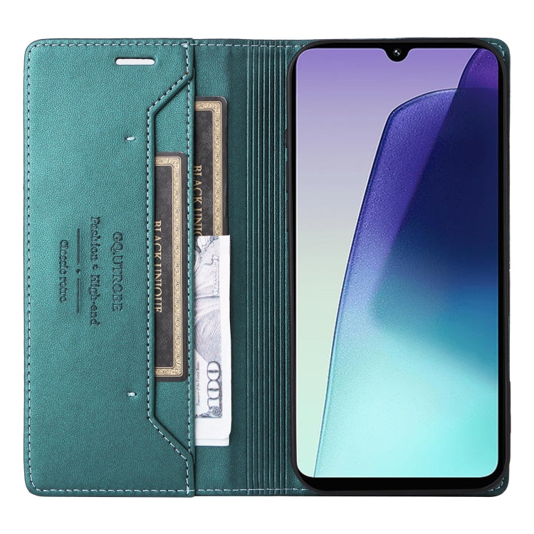 For Redmi 14C GQUTROBE G01 RFID Anti-theft Leather Phone Case(Green)