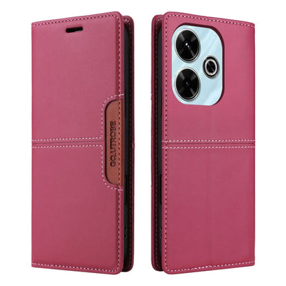 For Redmi 13 4G GQUTROBE G01 RFID Anti-theft Leather Phone Case(Red)