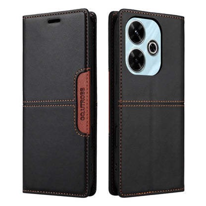 For Redmi 13 4G GQUTROBE G01 RFID Anti-theft Leather Phone Case(Black)