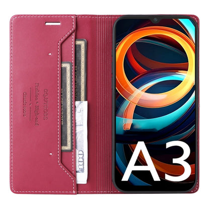 For Redmi A3 4G GQUTROBE G01 RFID Anti-theft Leather Phone Case(Red)