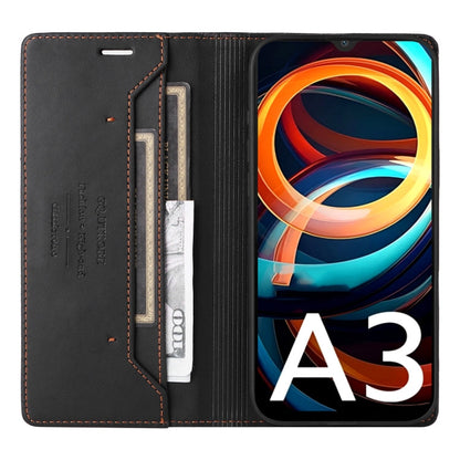 For Redmi A3 4G GQUTROBE G01 RFID Anti-theft Leather Phone Case(Black)