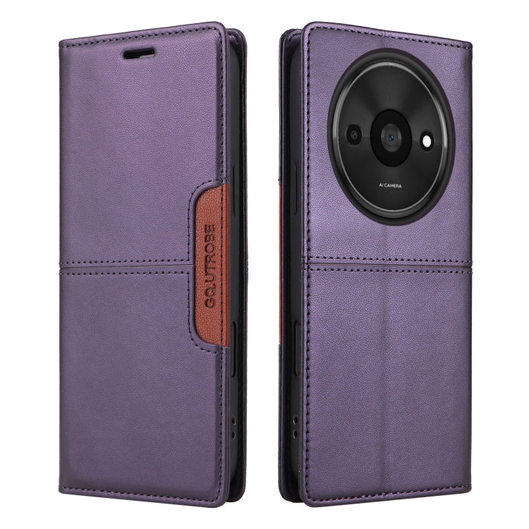 For Redmi A3 4G GQUTROBE G01 RFID Anti-theft Leather Phone Case(Purple)