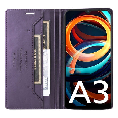 For Redmi A3 4G GQUTROBE G01 RFID Anti-theft Leather Phone Case(Purple)