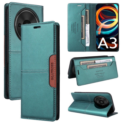 For Redmi A3 4G GQUTROBE G01 RFID Anti-theft Leather Phone Case(Green)