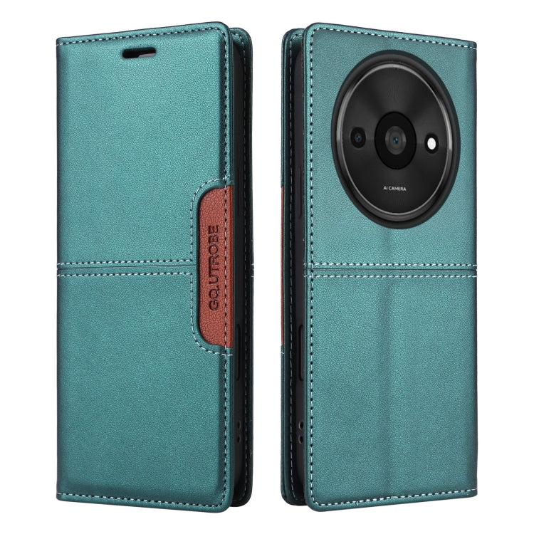 For Redmi A3 4G GQUTROBE G01 RFID Anti-theft Leather Phone Case(Green)