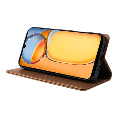 For Redmi 13C GQUTROBE G01 RFID Anti-theft Leather Phone Case(Brown)