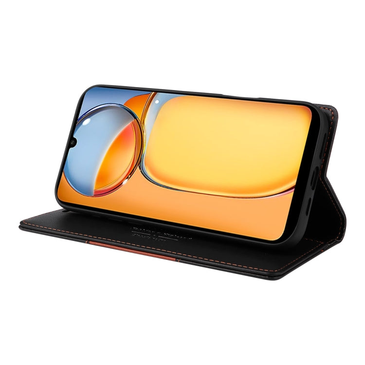 For Redmi 13C GQUTROBE G01 RFID Anti-theft Leather Phone Case(Black)