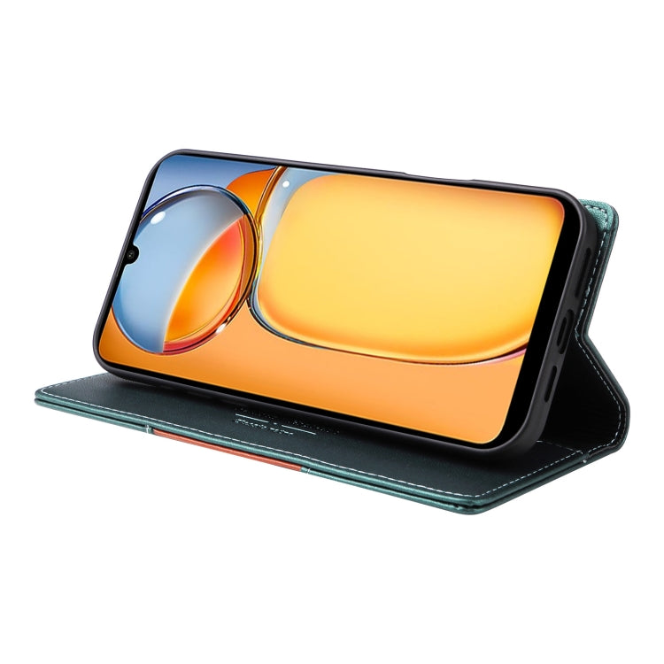 For Redmi 13C GQUTROBE G01 RFID Anti-theft Leather Phone Case(Green)