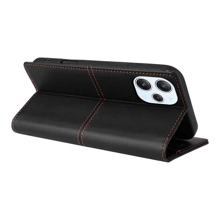 For Redmi 12 4G GQUTROBE G01 RFID Anti-theft Leather Phone Case(Black)