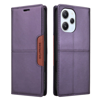 For Redmi 12 4G GQUTROBE G01 RFID Anti-theft Leather Phone Case(Purple)