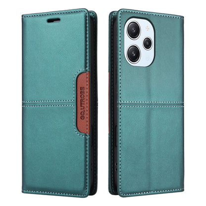 For Redmi 12 4G GQUTROBE G01 RFID Anti-theft Leather Phone Case(Green)