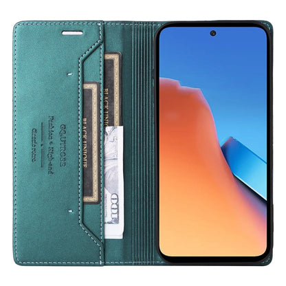 For Redmi 12 4G GQUTROBE G01 RFID Anti-theft Leather Phone Case(Green)