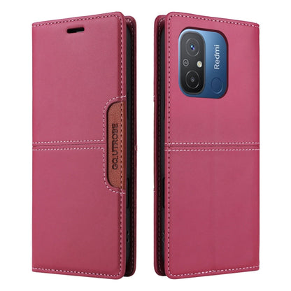 For Redmi 12C GQUTROBE G01 RFID Anti-theft Leather Phone Case(Red)
