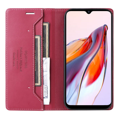 For Redmi 12C GQUTROBE G01 RFID Anti-theft Leather Phone Case(Red)
