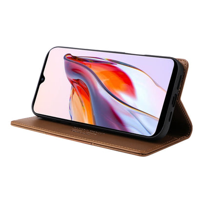 For Redmi 12C GQUTROBE G01 RFID Anti-theft Leather Phone Case(Brown)