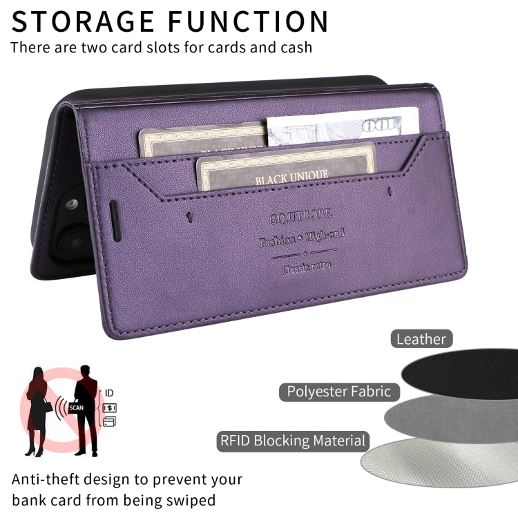 For Redmi 12C GQUTROBE G01 RFID Anti-theft Leather Phone Case(Purple)