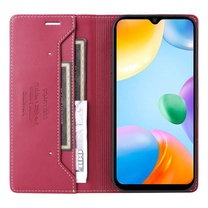 For Redmi 10C GQUTROBE G01 RFID Anti-theft Leather Phone Case(Red)
