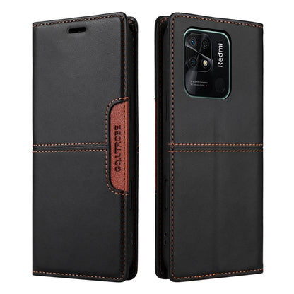 For Redmi 10C GQUTROBE G01 RFID Anti-theft Leather Phone Case(Black)