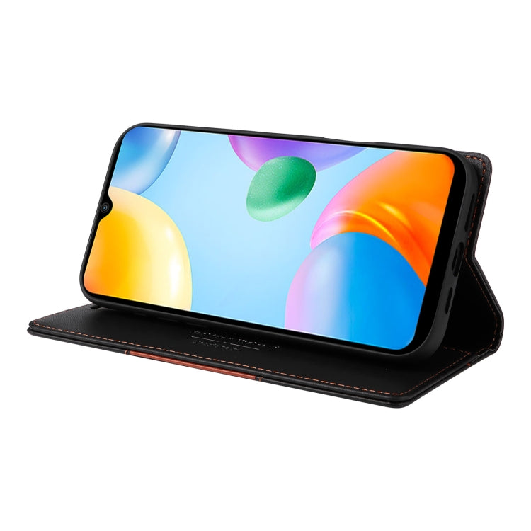 For Redmi 10C GQUTROBE G01 RFID Anti-theft Leather Phone Case(Black)