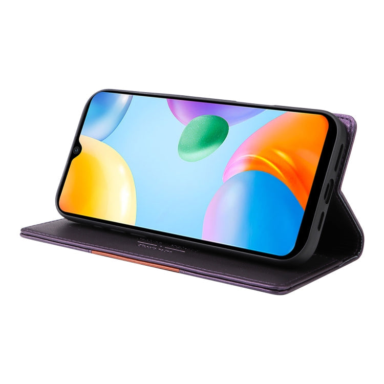 For Redmi 10C GQUTROBE G01 RFID Anti-theft Leather Phone Case(Purple)